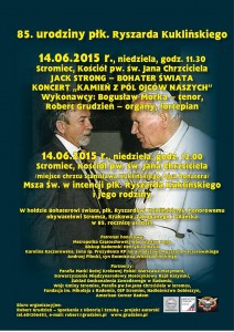 Plakat koncert i msza św. Stromiec 2015